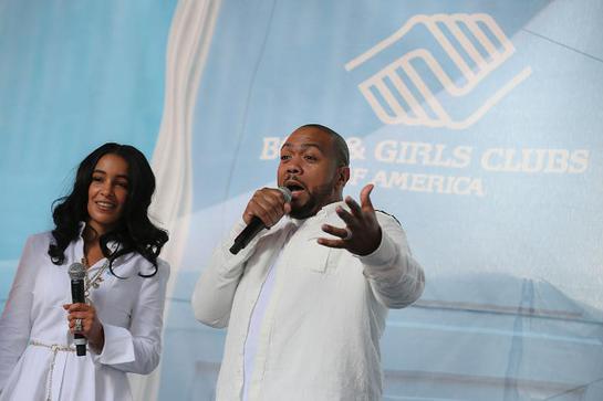 Timothy (Timbaland), center, and Monique Mosley issue a #GreatFutures $1 Million Match Challenge through their Always Believing Foundation at Boys & Girls Clubs of America's launch of the Great Futures Campaign 