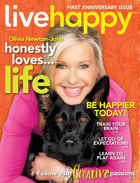 Olivia Newton-John Graces First Anniversary Cover of Live Happy