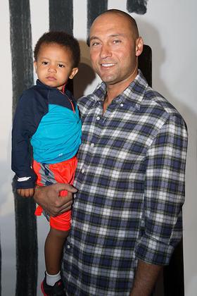 Derek Jeter and his nephew at the Kids Rock! Fashion Show