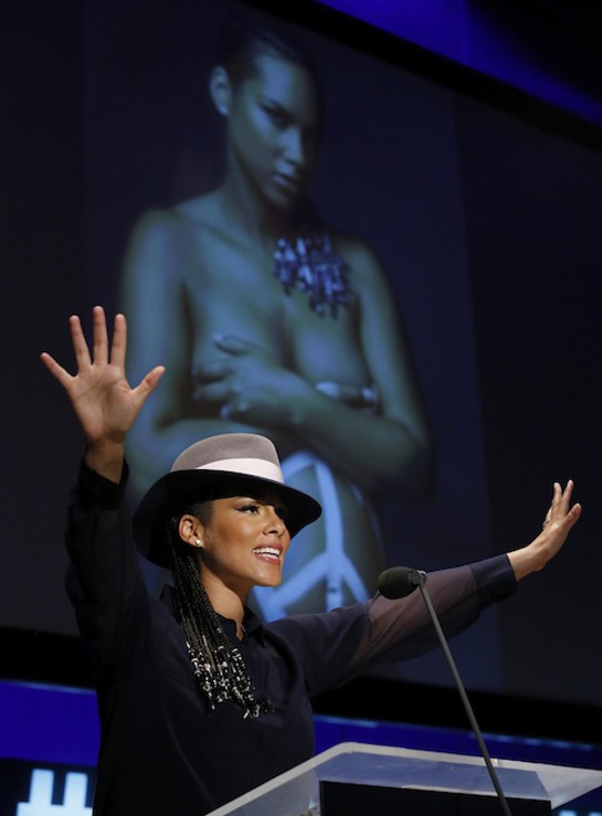 Alicia Keys launching her new WE ARE HERE MOVEMENT at the UN Foundation's Social Good Summit on 9/21 in NYC