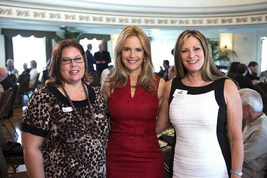 Kelly Preston visited with the Executive Director for the PACE Center for Girls, Lynn Mattiace and PACE Board Member Laura Snell at the inaugural Charity Coalition Luncheon