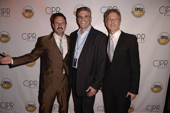 David Arquette and Greg Germann with OPCC's Executive Director, John Maceri 