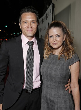 Seamus Dever and Juliana Dever attend the 14th annual 'Les Girls' arrivals at Avalon