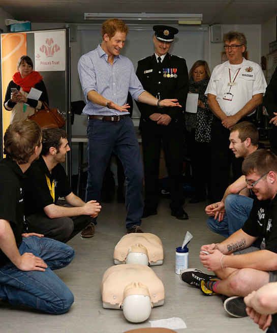 Prince Harry at Salford Fire Station