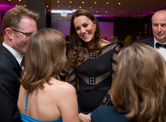 The Duchess of Cambridge greets supporters as she attends an Autumn gala evening dinner