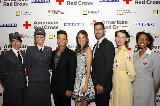 Apolo Ohno, Catt Sadler, Jarrett Barrios and Red Cross LA Nurses