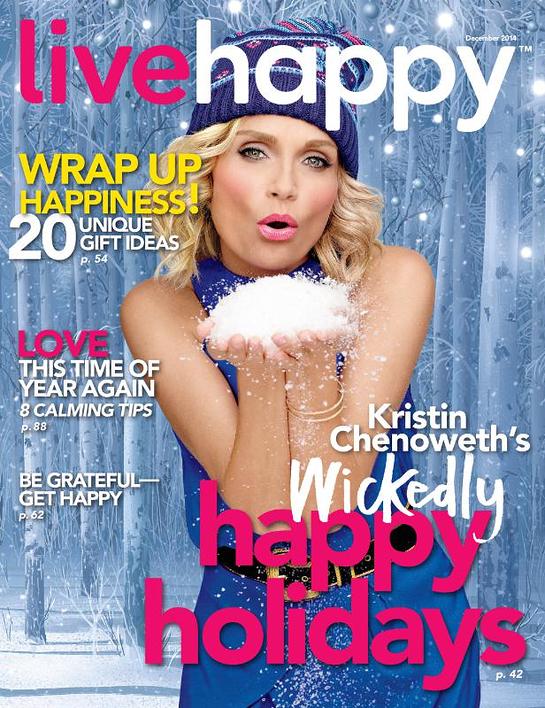 Live Happy Nov/Dec issue cover with Kristin Chenoweth