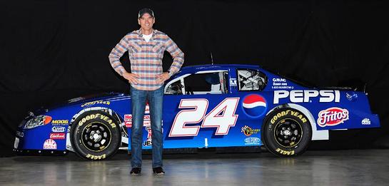 Ray Evernham and the restored 1999 No. 24 Pepsi Chevrolet Monte Carlo