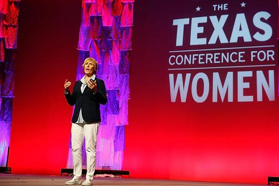 Diana Nyad, record-breaking endurance swimmer, addresses 6,000 attendees at the 2014 Texas Conference for Women