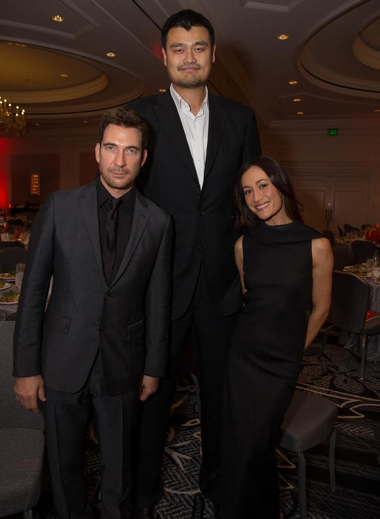 WildAid Ambassador and basketball legend Yao Ming with Dylan McDermott and Maggie Q 