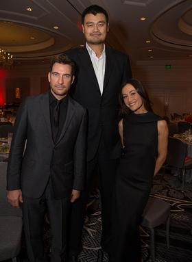 WildAid Ambassador and basketball legend Yao Ming with Dylan McDermott and Maggie Q 