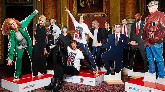 Miranda Hart Poses With Comic Relief Statues