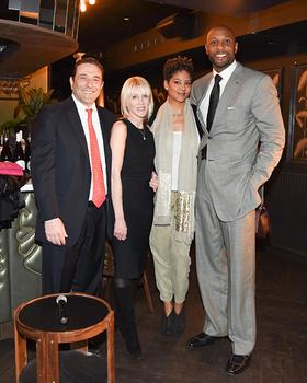 Thomas A. Rizk, Linda Rizk, Tracy Wilson-Mourning, and Alonzo Mourning at the Rizk Ventures and Mourning Family Foundation Event