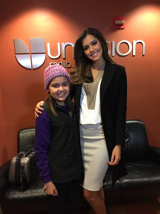 St. Jude patient Neisha and Miss Universe 2014 Paulina Vega