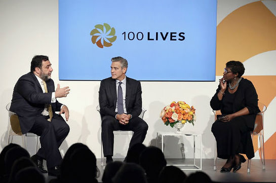 Ruben Vardanyan, George Clooney, and Gwen Ifill