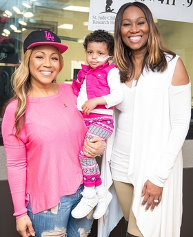 Erica Campbell and Yolanda Adams helped lift the spirits of three-year-old St. Jude patient Bella during the eighth annual Radio Cares for St. Jude Kids national broadcast event