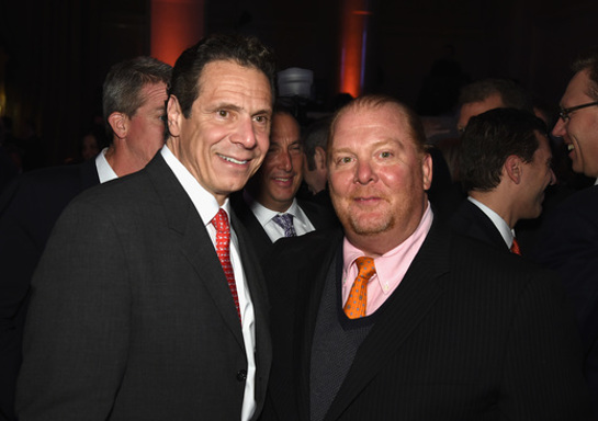 New York State Governor Andrew M. Cuomo (L) and chef Mario Batali