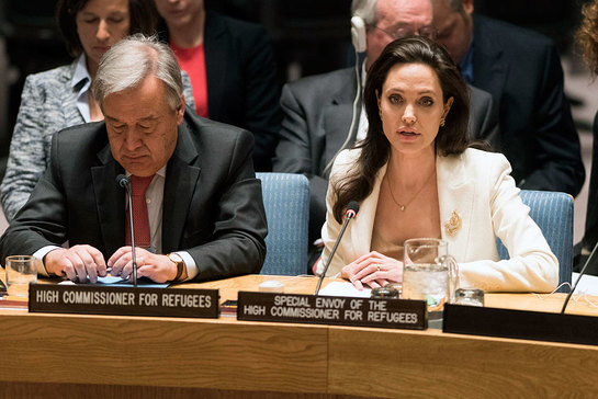 Angelina Jolie addresses the Security Council on the continuing conflict in Syria and the humanitarian and refugee crises