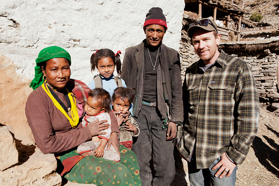 Ewan McGregor met children in Nepal during his 2011 Cold Chain Mission