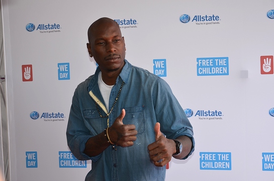 Tyrese on the red carpet at We Day Illinois Tyrese on the red carpet at We Day Illinois