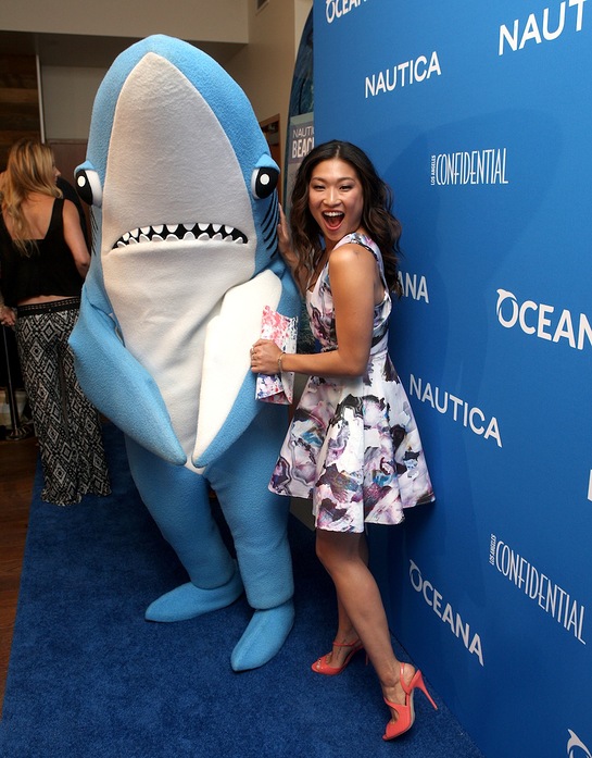 Jenna Ushkowitz and Left Shark