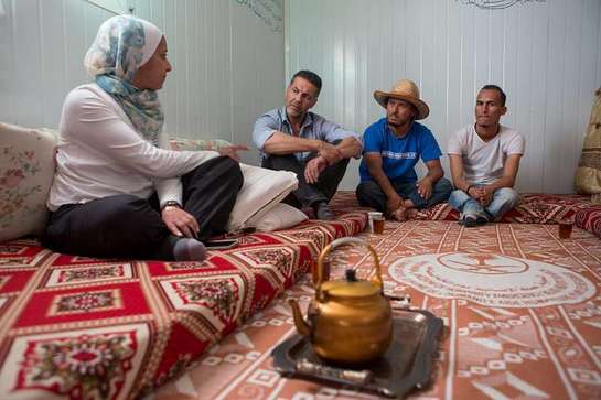 Khaled Hosseini visits a Syrian refugee family in Jordan.