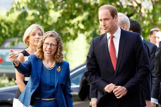 The Duke of Cambridge is welcomed to Gland by IUCN Director General Inger Andersen 