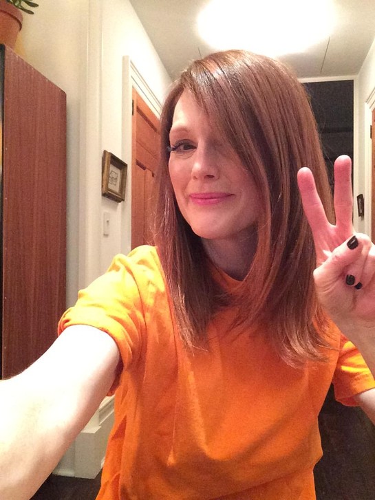 Julianne Moore Wears Orange