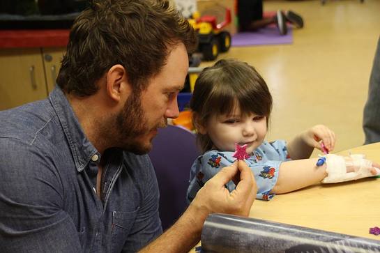 Chris Pratt Visits Patients at Our Lady Of The Lake Children's Hospital Over The Weekend