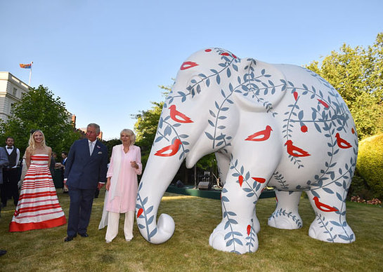 Prince of Wales and Duchess of Cornwall attend a reception in support of the Elephant Family at Lancaster House