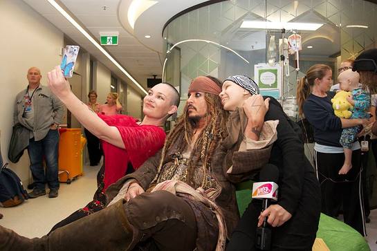 Johnny Depp Visits Lady Cilento Children's Hospital