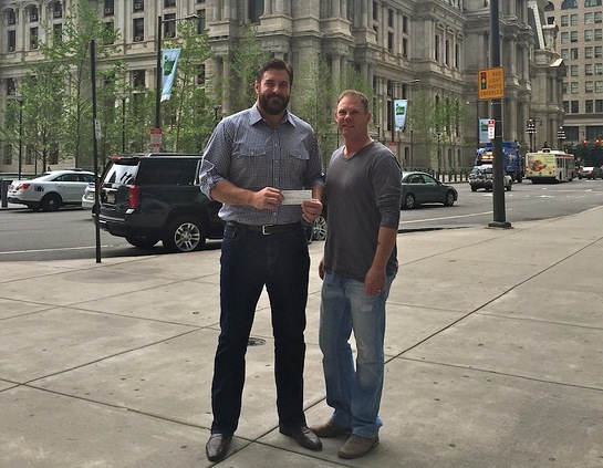 Todd Herremans Presents Check To Adopt A Pig Todd Herremans Presents Check To Adopt A Pig