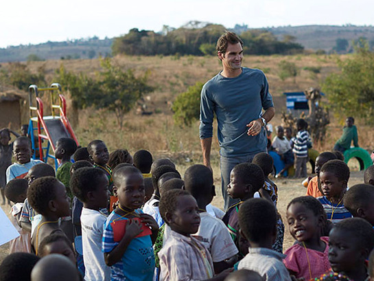 Roger Federer Visits Malawi - Look to the Stars
