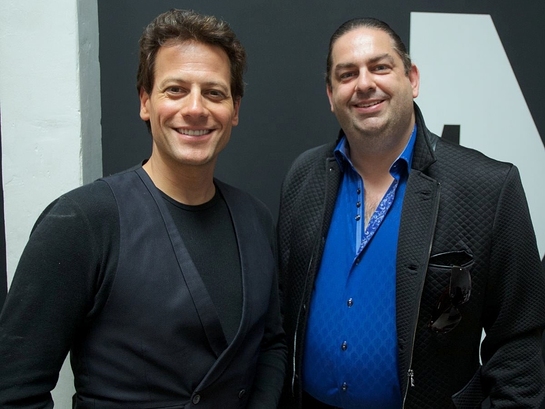 Walter O'Brien with actor Ioan Gruffudd at BritWeek: Code for Kids Hackathon