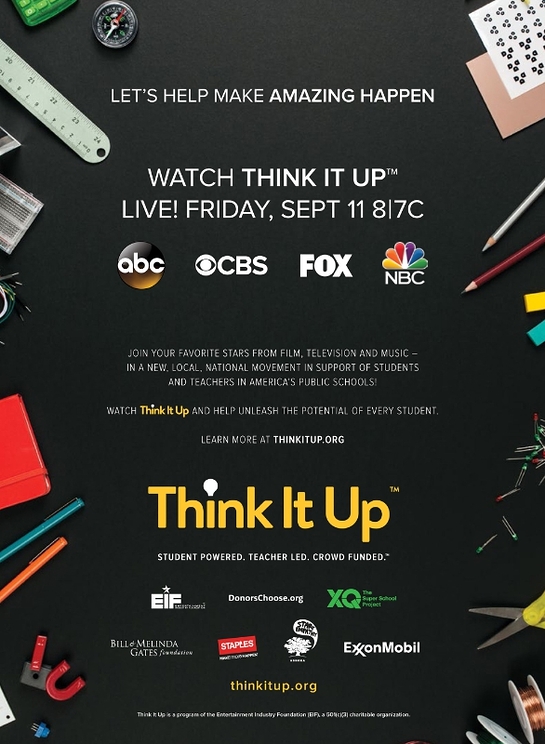 Watch Think It Up Live! Friday, Sept 11 8|7C Watch Think It Up Live! Friday, Sept 11 8|7C