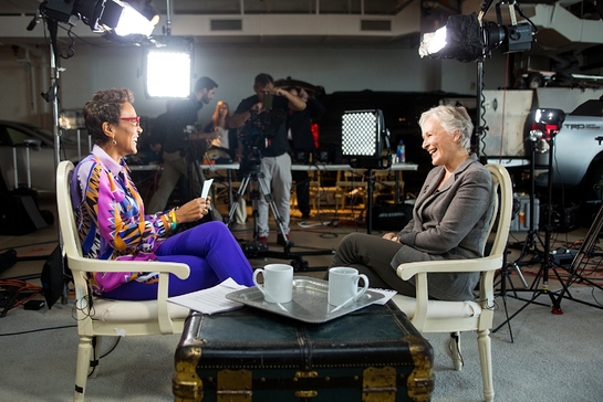 Robin Roberts, host of the WebMD Health Hero Awards Gala, interviews WebMD Health Hero People's Choice Award Winner, Glenn Close